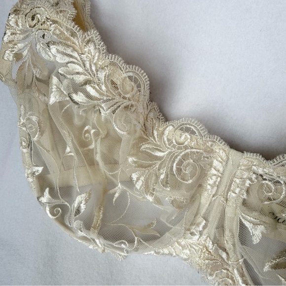 BUNDLE - Soma Sensuous Lace Unlined Underwire Bras Cream Coral Mocha 34G - Picture 7 of 11